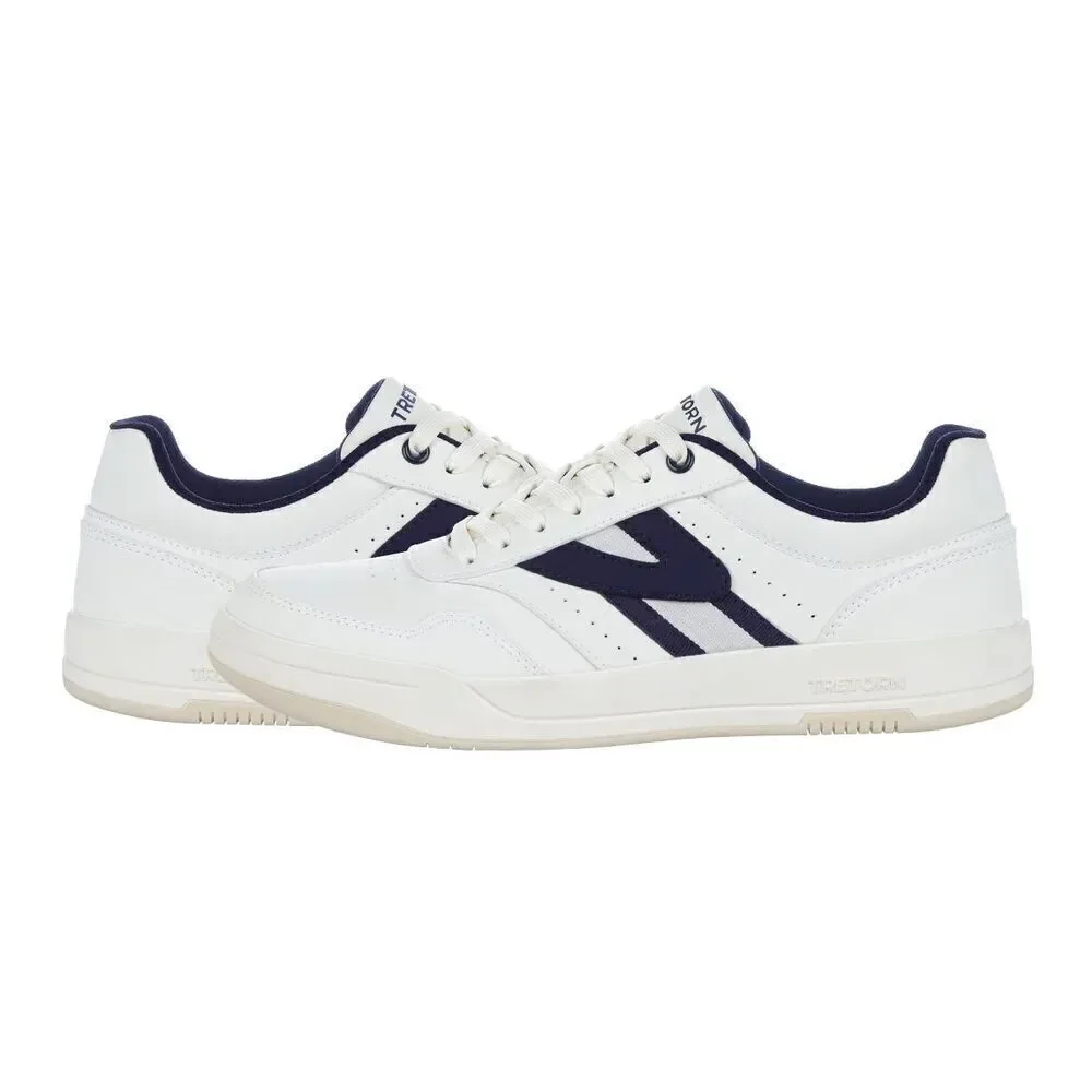 Tretorn DENNIS Sneakers Mens White Dark Navy Trim Ortholite Footbed New in Box